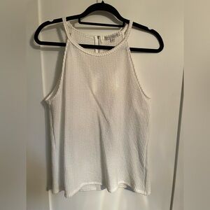 Green Envelope White Textured Halter Tank